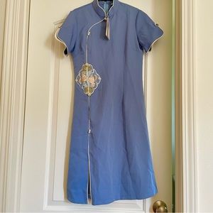 Blue Pearl Qi Pao Minidress Cheongsam